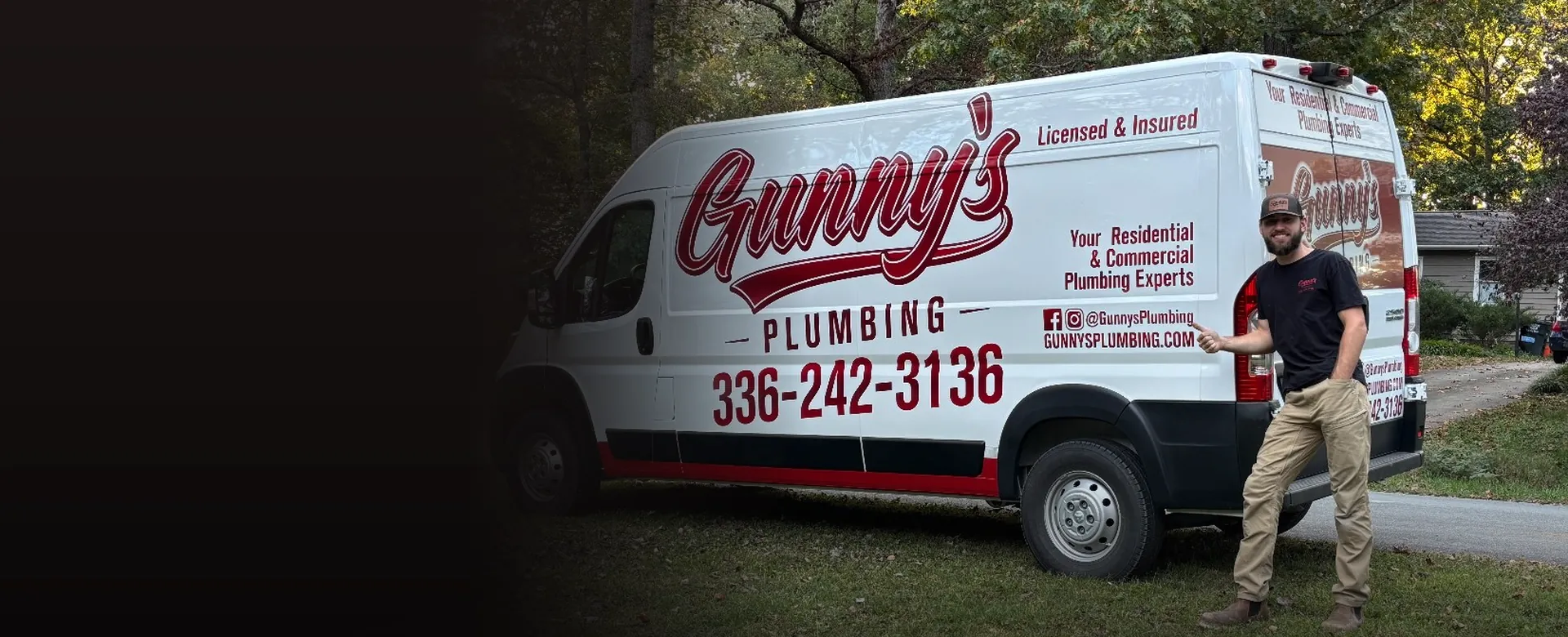 Gunny's Plumbing service van in Randolph County, North Carolina